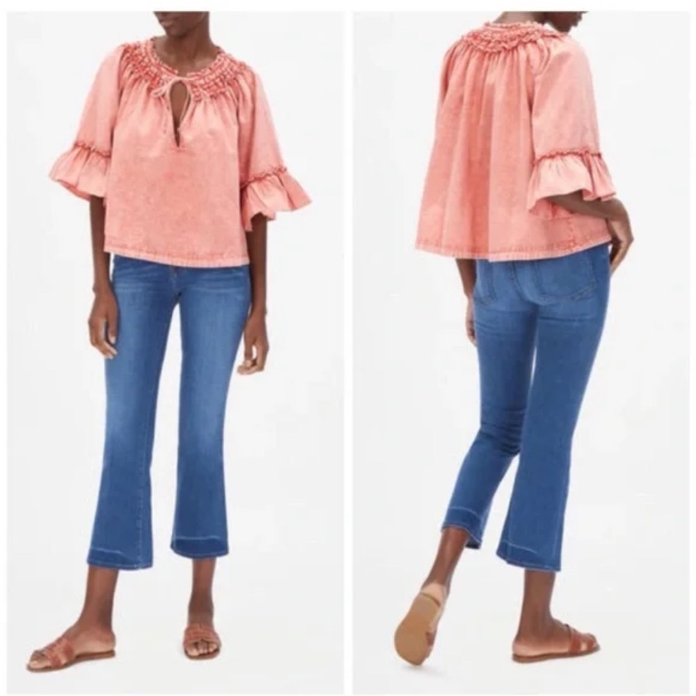 Free People | Ainsley Denim Top in Rose Wash, size M